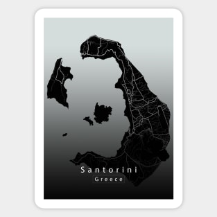 Santorini Greece Island Map dark Sticker